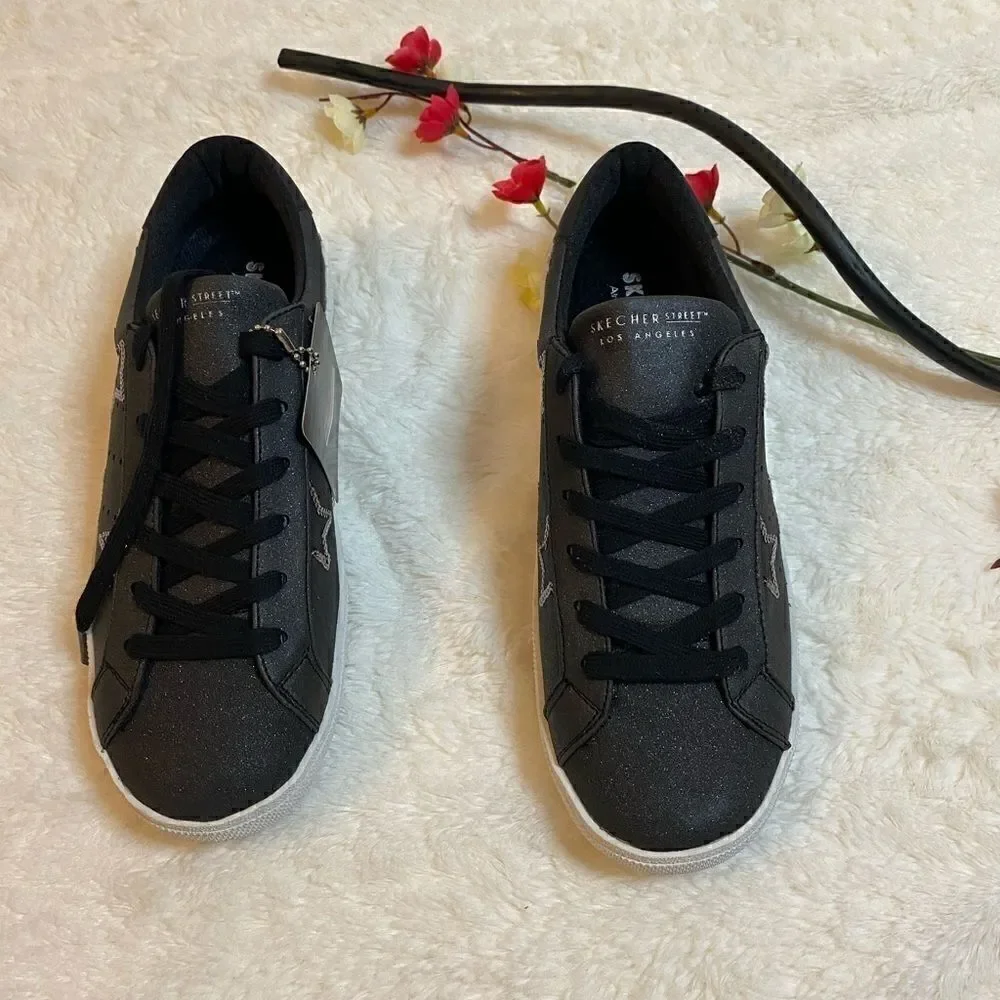 Skechers Aura -Sequin swagger sneaker, Black
